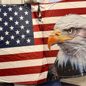 Patriotic American Flag and Eagle Car Sun Shade